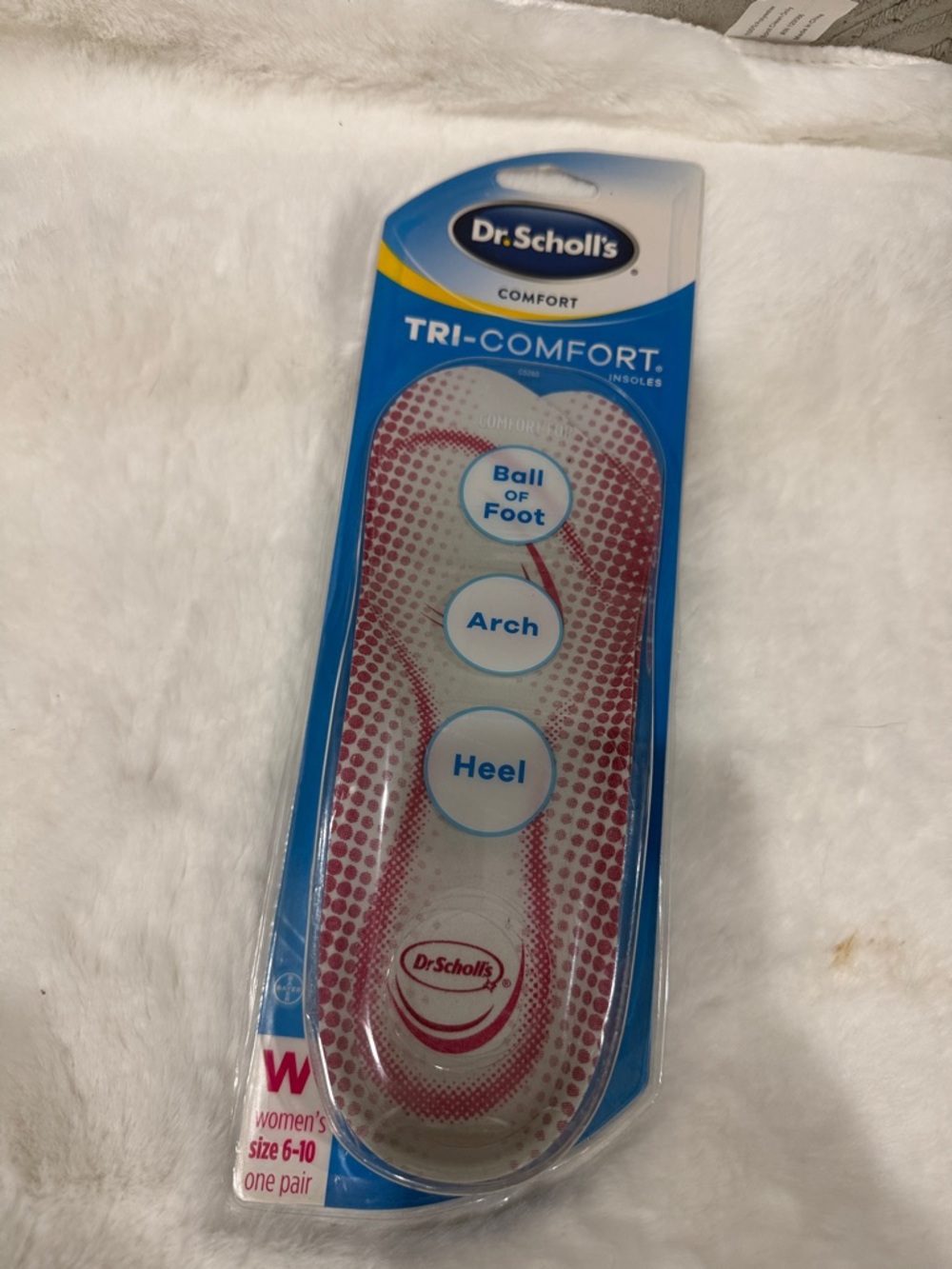 Dr. Scholl's Tri-Comfort Insoles – White with Pink and Blue Accents